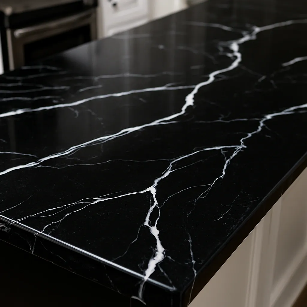 Black marble epoxy countertop