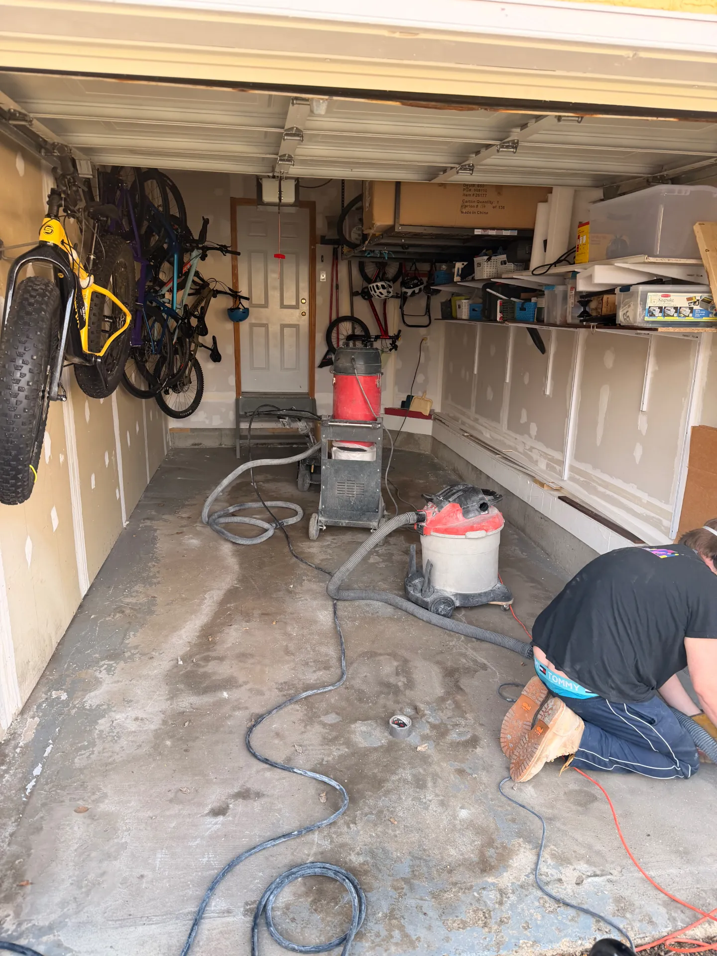 Bare concrete prepped for coating