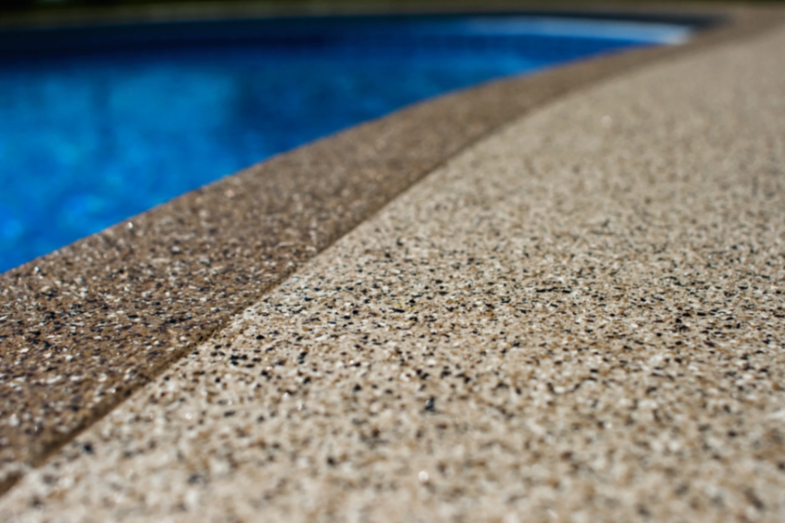 Quartz epoxy pool deck coating