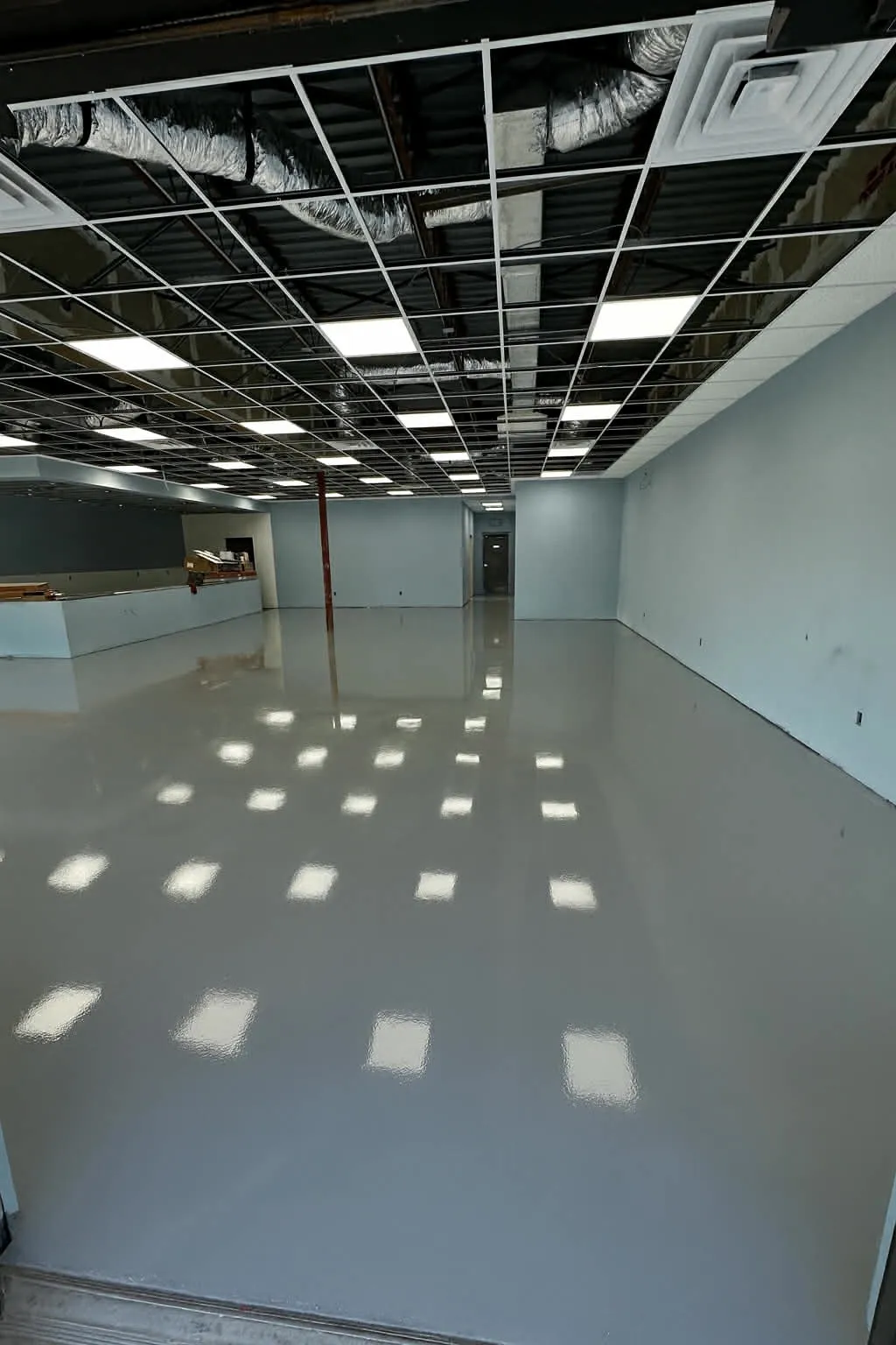 Commercial grey solid color floor