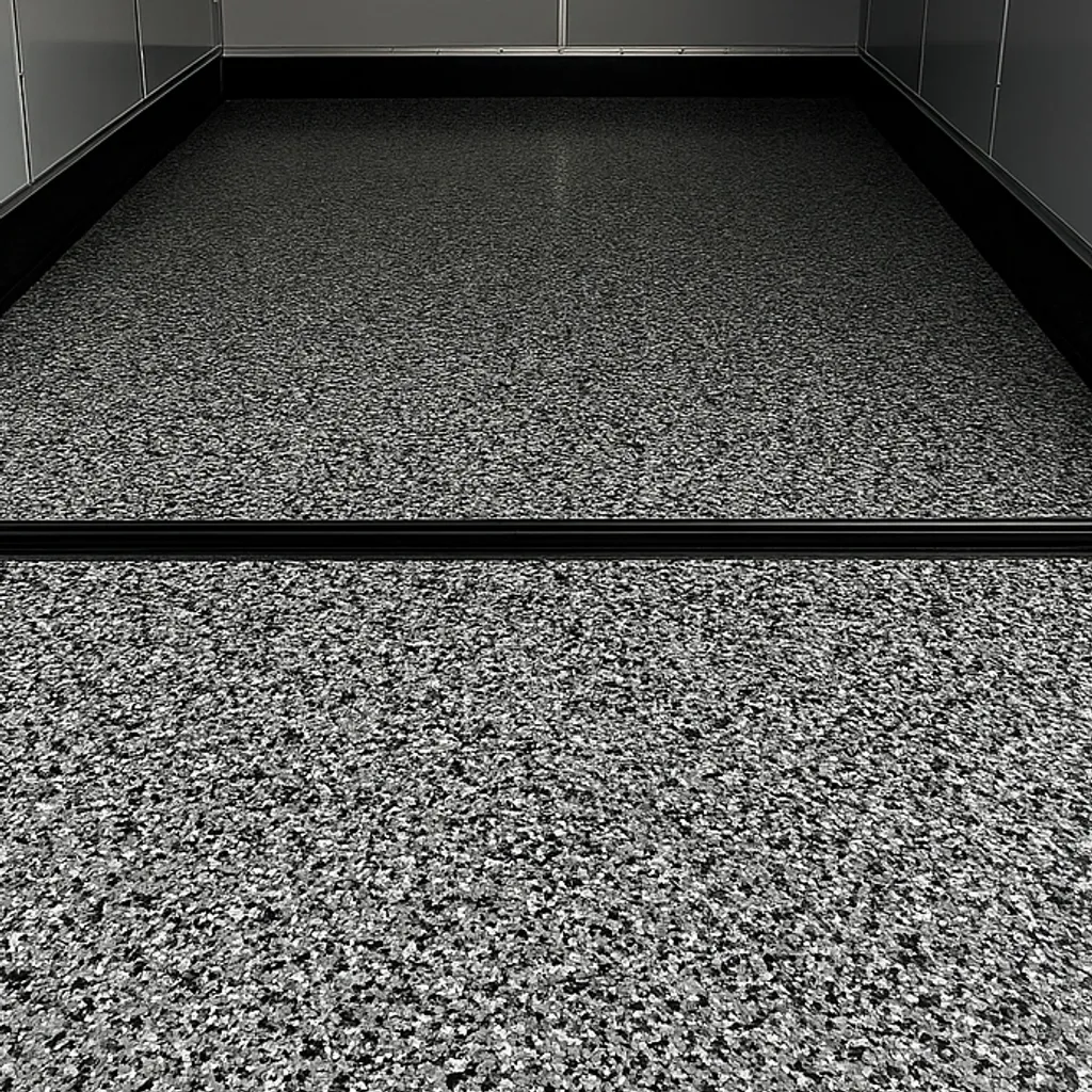 Trailer floor with dark grey finish